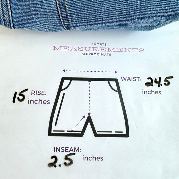 Abercrombie & Fitch Women The Mom Short High Rise Size 37 / 24 Curve Love Blue - Picture 6 of 6